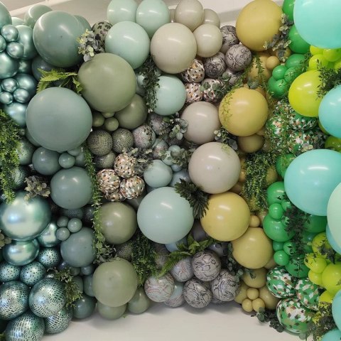 Balony lateksowe Retro Olive, zielony 13 cm, 100 szt.